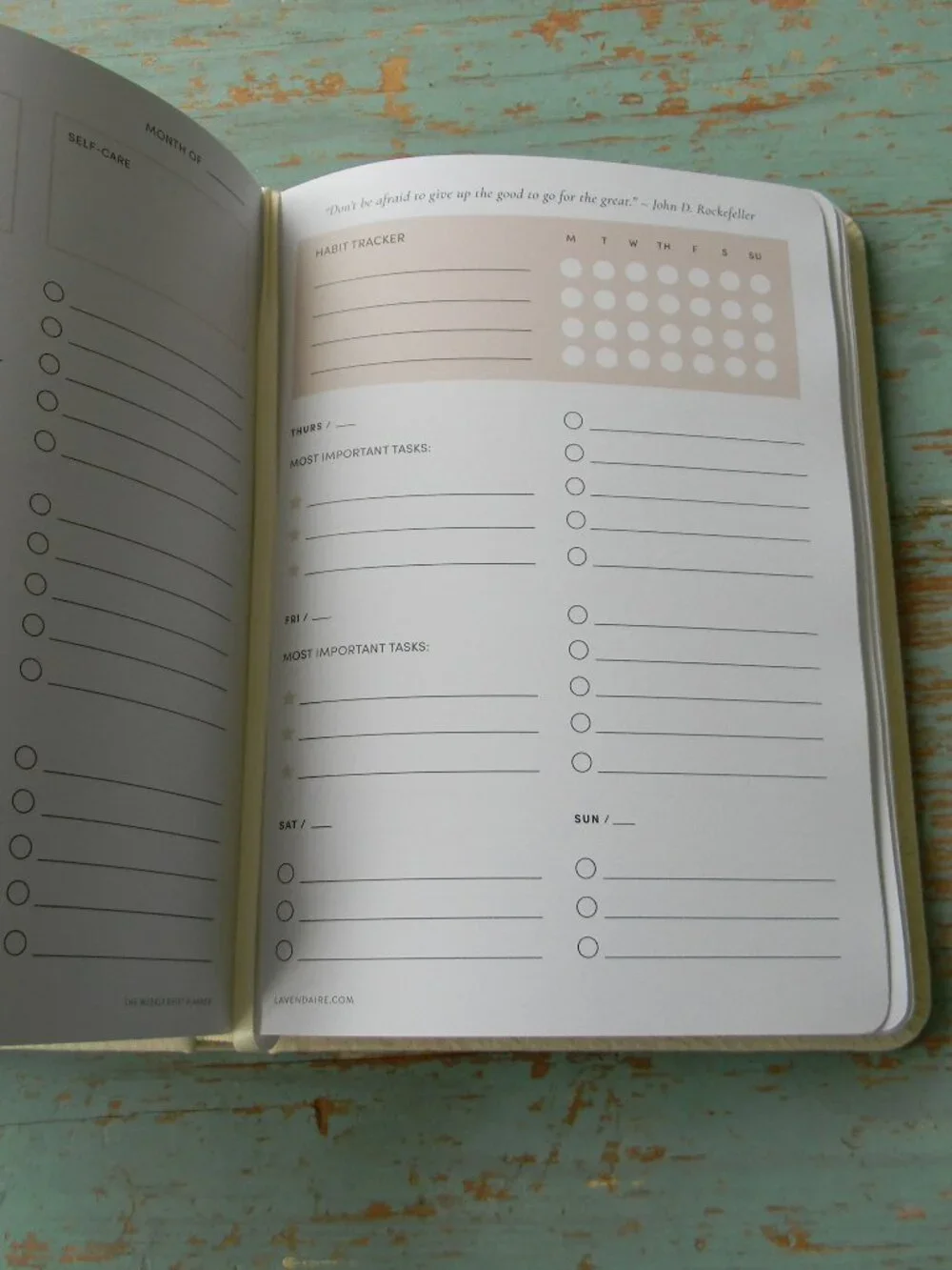 NEW LAVENDAIRE THE WEEKLY RESET PLANNER UNDATED JOURNAL